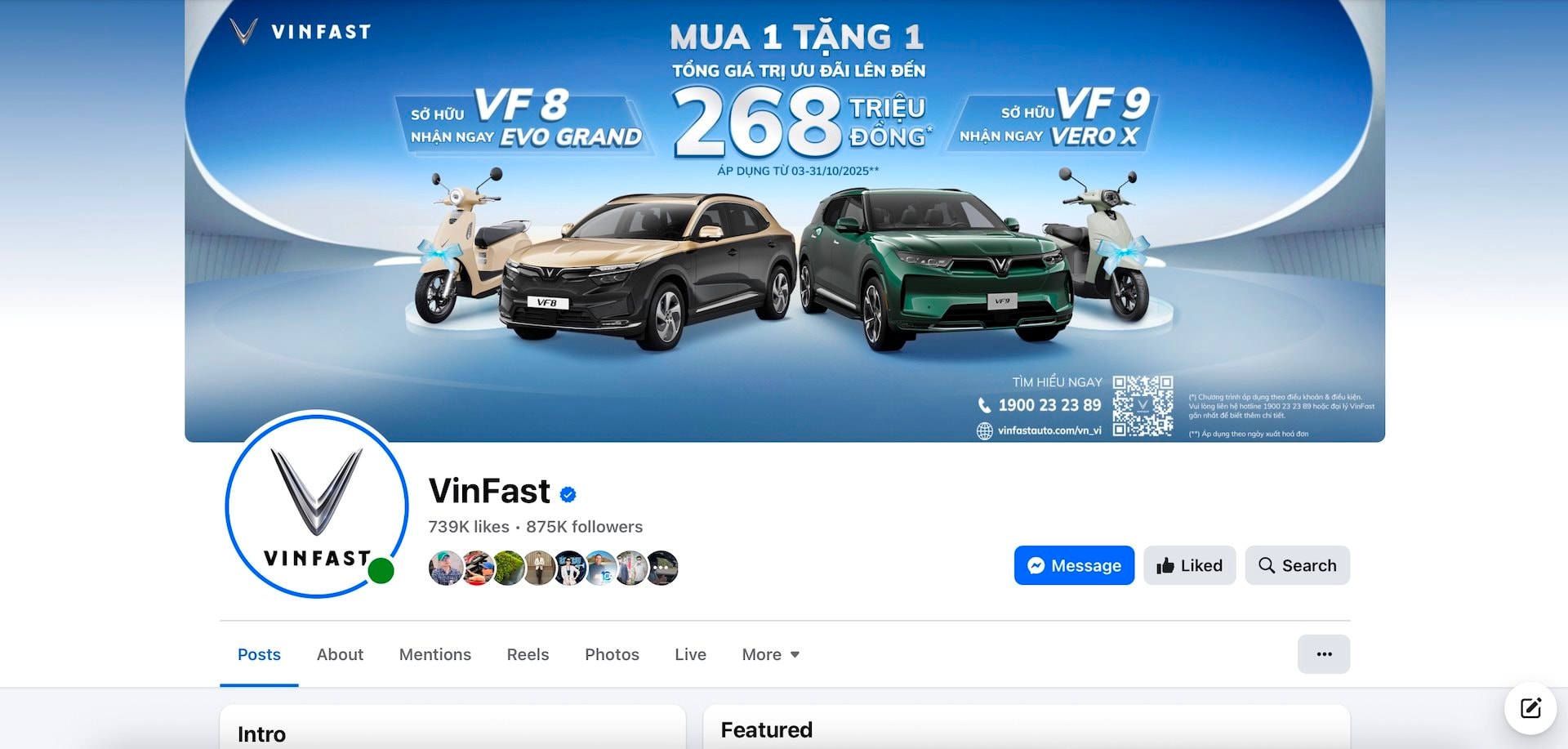 Fanpage chính thức của vinfast
