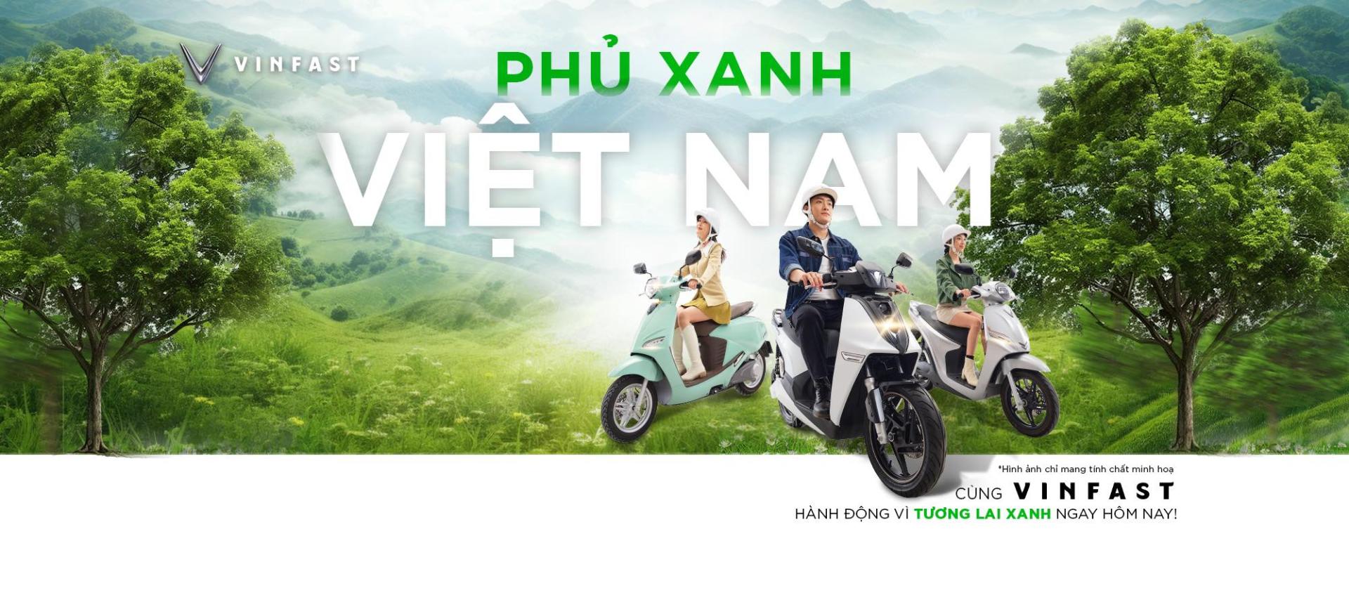 phủ xanh việt nam chiến dịch mới của xe máy điện vinfast