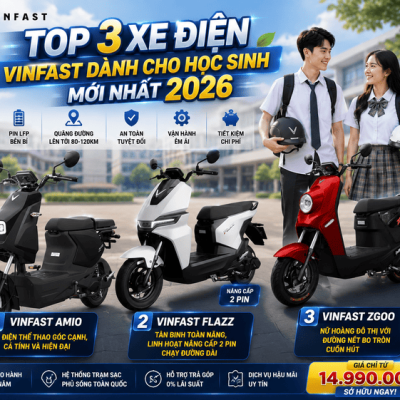 Top 3 Xe Điện VinFast Dành Cho Học Sinh Mới Nhất 2026: Không Cần Bằng Lái, An Tâm Đến Trường