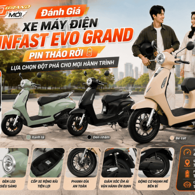 Đánh Giá Xe Máy Điện VinFast Evo Grand Pin Tháo Rời: Lựa Chọn Đột Phá Cho Mọi Hành Trình