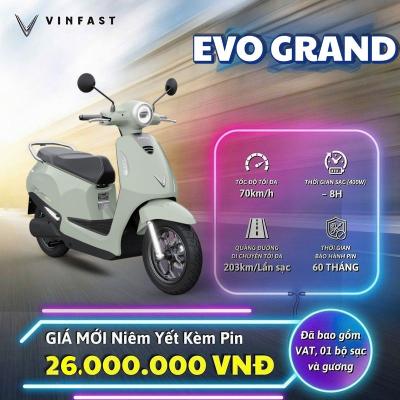 Xe Máy Điện Vinfast Evo Grand - Pin Tháo Rời